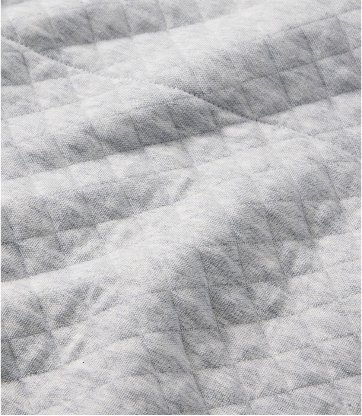 Light gray quilted sweatshirt fabric showing diamond pattern stitching detail