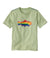 Light green children's t-shirt with colorful rainbow fish graphic on front