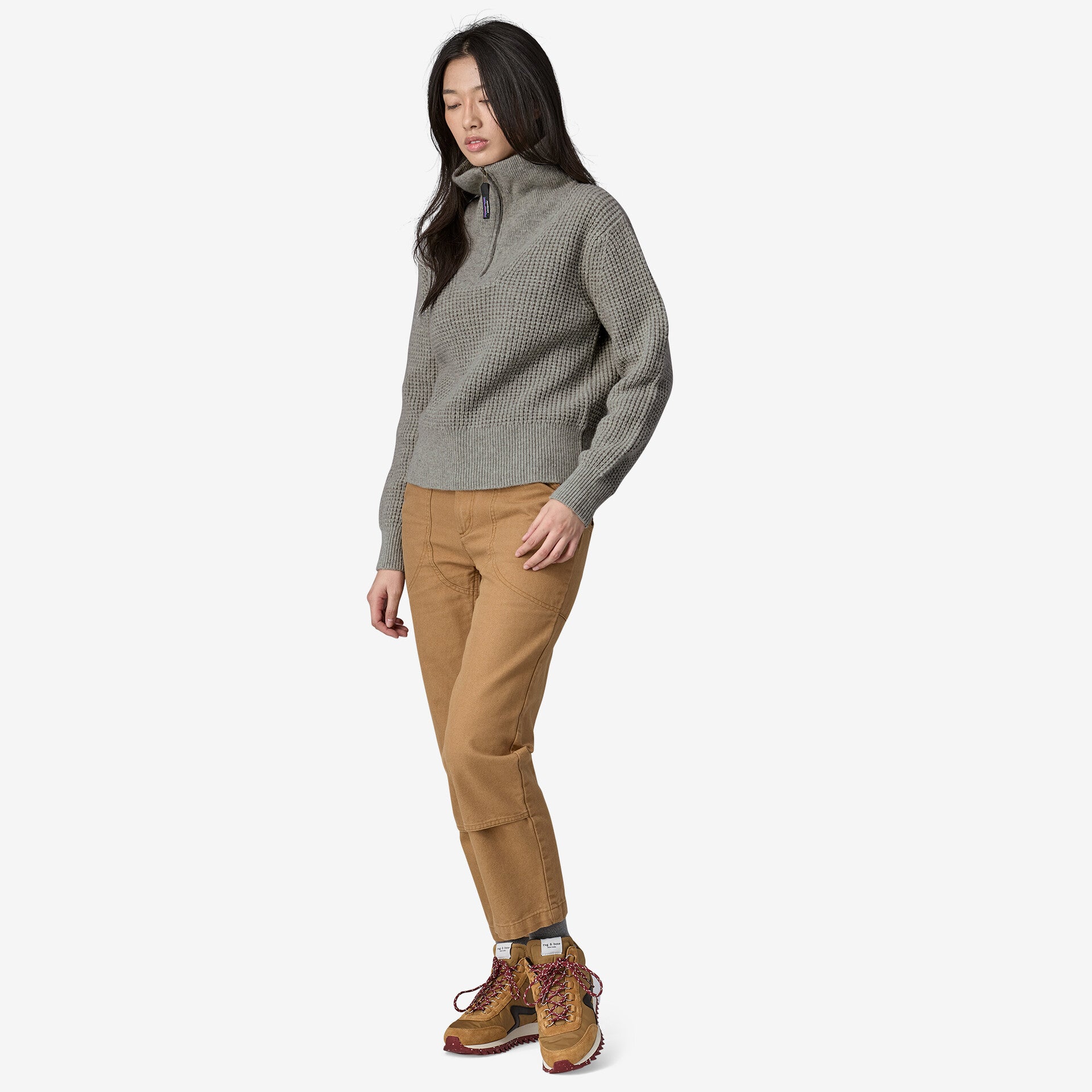 W's Recycled Wool-Blend 1/4 Zip Sweater