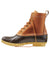 8-inch lace-up duck boot with tan leather upper, dark brown rubber toe box, and chunky gum outsole