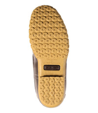 Bottom sole view of a boot showing tan gum rubber tread pattern and L.L. Bean label