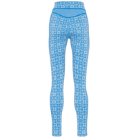 High-waist women's base layer leggings with Nordic snowflake pattern, back view