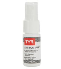 Small white pump spray bottle of anti-fog solution, 0.5 fl oz, front view