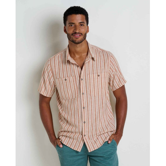 Toad and Co Ms Taj Hemp Short Sleeve Shirt Salt Dobby