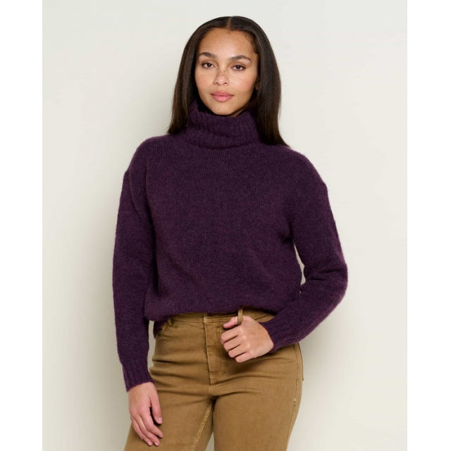 Toad and Co Ws Toddy T-Neck Sweater Blackberry
