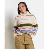 Toad and Co Ws Toddy T-Neck Sweater Oatmeal Stripe