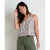 Toad and Co Ws Taj Hemp Button Back Tank North Shore Shape Print