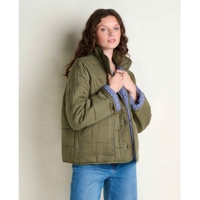 Toad and Co Ws Manzana Quilted Jacket Green Moss Pattern