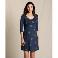 Toad and Co Ws Rosalinda Dress True Navy Spray Print