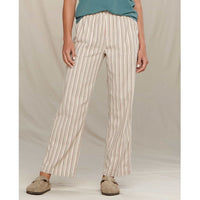 Toad and Co Ws Taj Hemp Wide Leg Pant Egret Thin Stripe