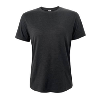 Dark heather black women's short sleeve crew neck t-shirt, classic fit, front view