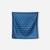Dark blue bandana towel with geometric border and cross pattern, flat lay view