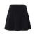 Black athletic skort with wide waistband and flared hem, front view
