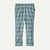 Baby leggings with elastic waistband featuring blue and white floral ditsy print, front view