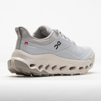 Light gray running shoe with distinctive thick sole featuring ventilation holes, side profile view