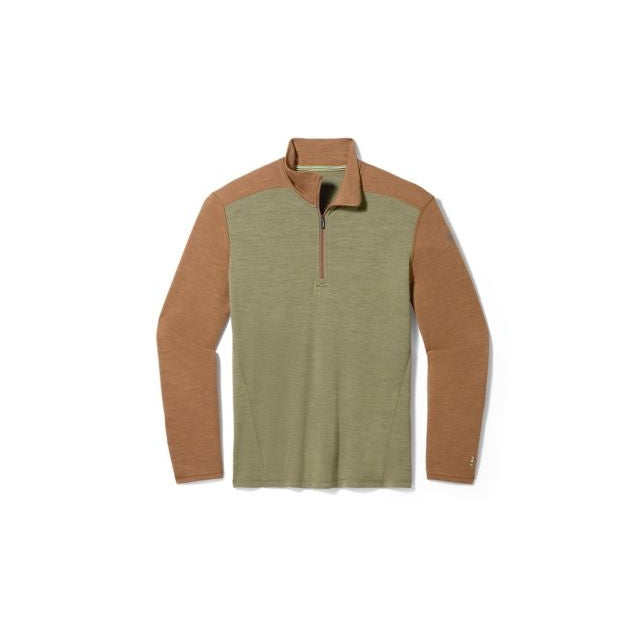 Smartwool Ms Classic Thermal Merino Base Layer 1/4 Zip Winter Moss - Fox Brown
