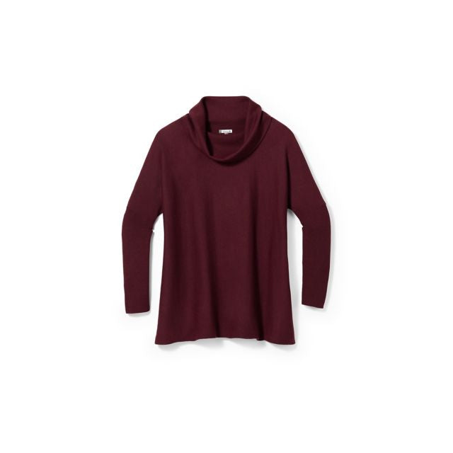 Smartwool Ws Edgewood Cowl Neck Sweater Black Cherry Heather