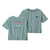 Women's relaxed-fit graphic tee shown front and back with mountain skyline design