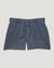 Youth athletic shorts in slate blue-gray with elastic drawstring waist and side pockets, front view