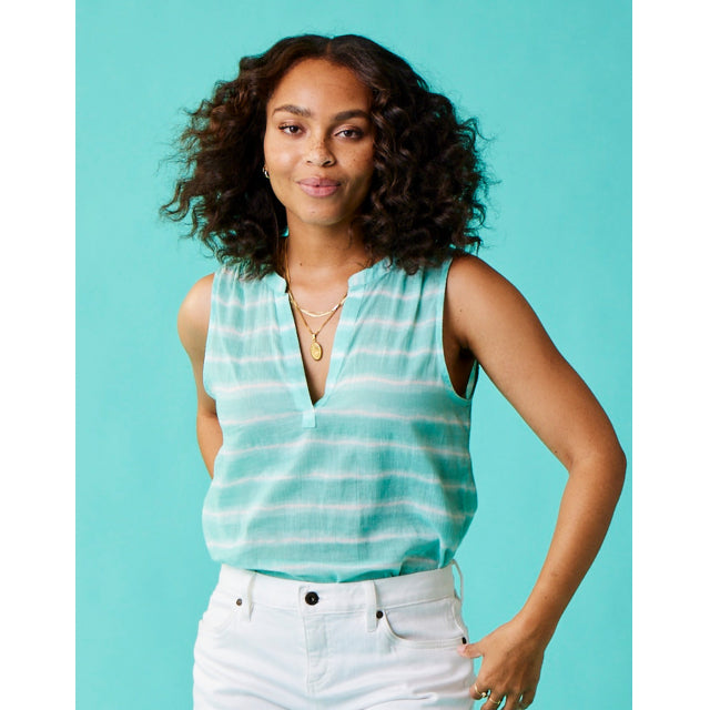 Carve Designs Ws Dylan Tank Sea Glass Tie Dye Stripe