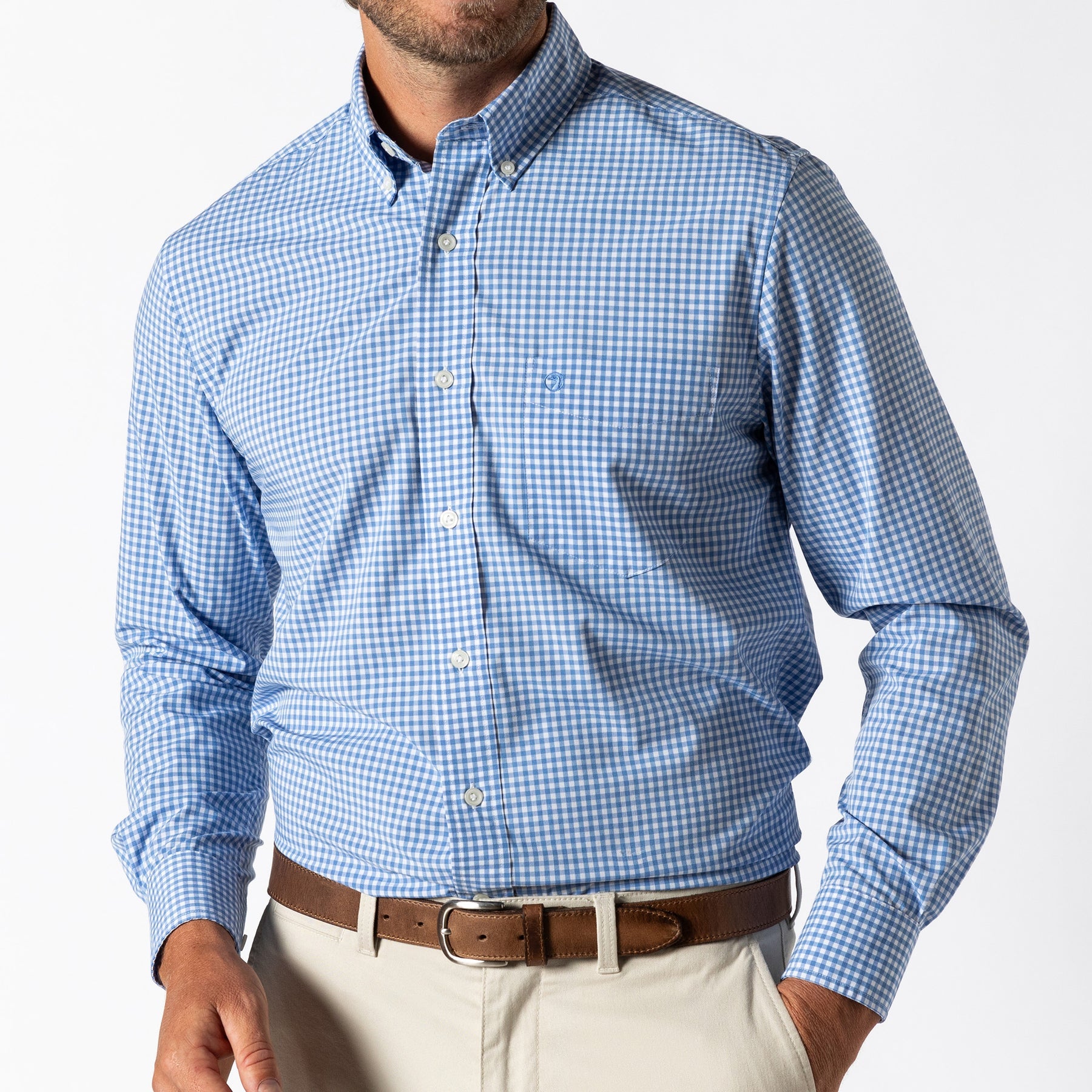 M's LS Performance Poplin Sport Shirt - Walton Gingham
