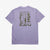 Light purple short-sleeve t-shirt with fish graphic design on back, flat lay view