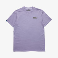 Light purple short-sleeve crew neck t-shirt with small chest logo, front view