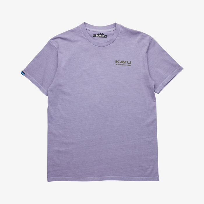 Light purple short-sleeve crew neck t-shirt with small chest logo, front view