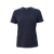 Dark navy blue women's short sleeve crew neck t-shirt, front view on white background