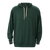 Dark green pullover hoodie with drawstrings and long sleeves, front view