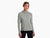 Light green hooded long-sleeve top with relaxed fit, front view on model