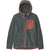Kids' full-zip hooded fleece jacket with textured body and contrast chest pocket, front view