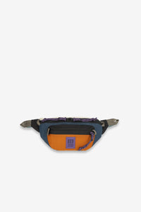 Colorblock waist pack with front zip pocket and adjustable webbing strap