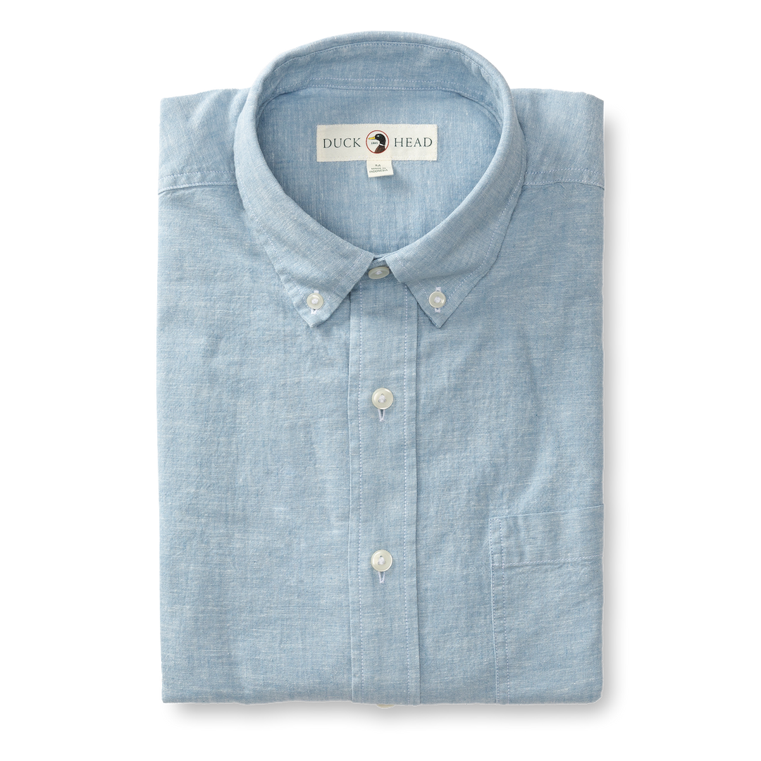 M's LS Linen Cotton Oxford Wallace Solid Shirt