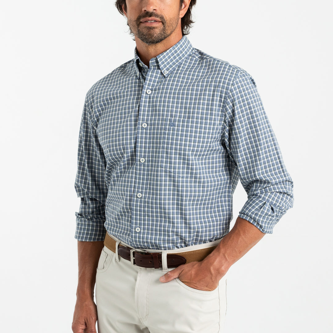 M's Performance Poplin Sports Shirt Harrell Plaid