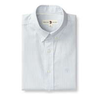 Duck Head Ms SS Linen Cotton Oxford Sports Shirt - Baxter Stripe