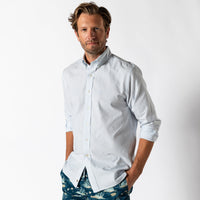 Duck Head Ms SS Linen Cotton Oxford Sports Shirt - Baxter Stripe