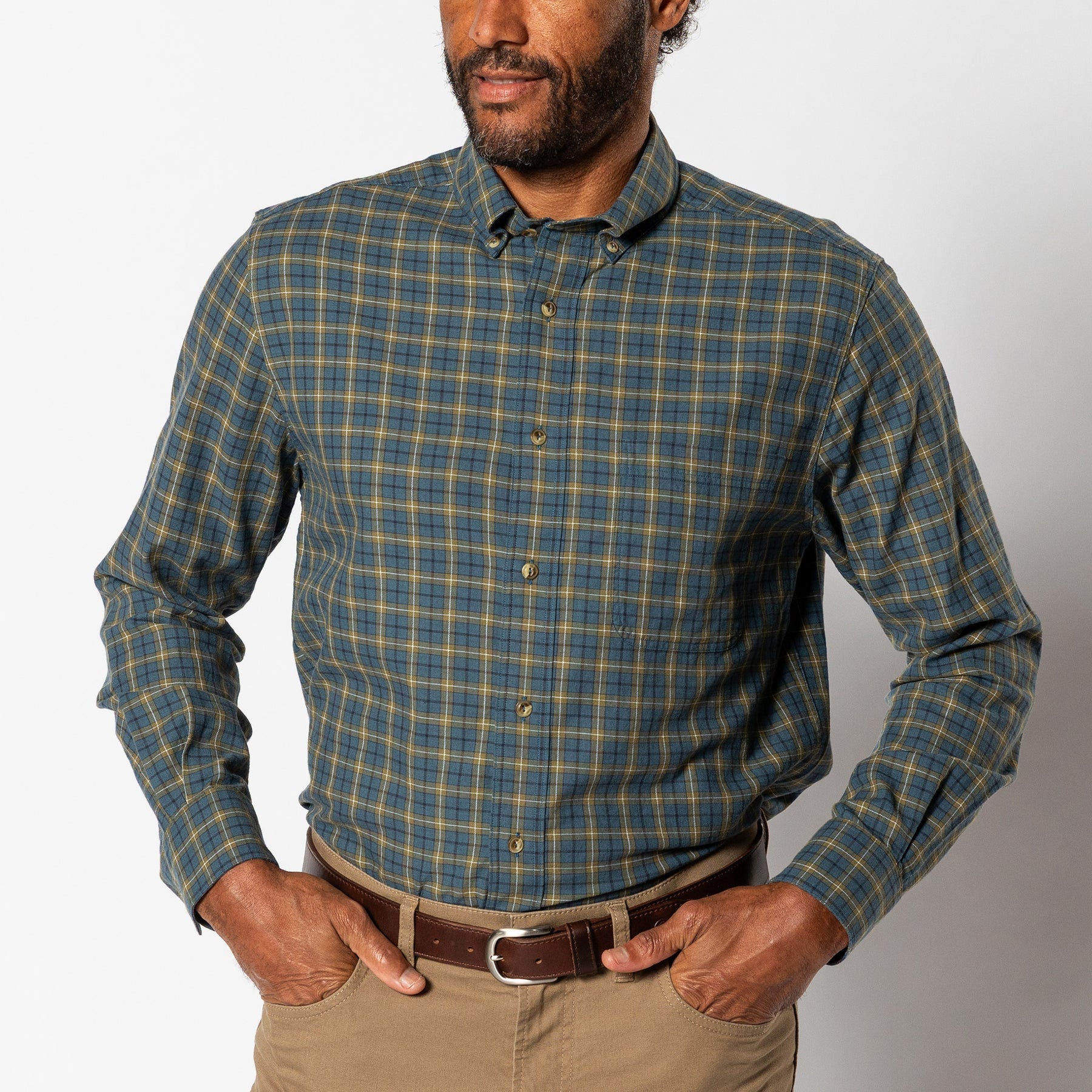 M's LS Cotton Wool Sport Shirt - Mercer