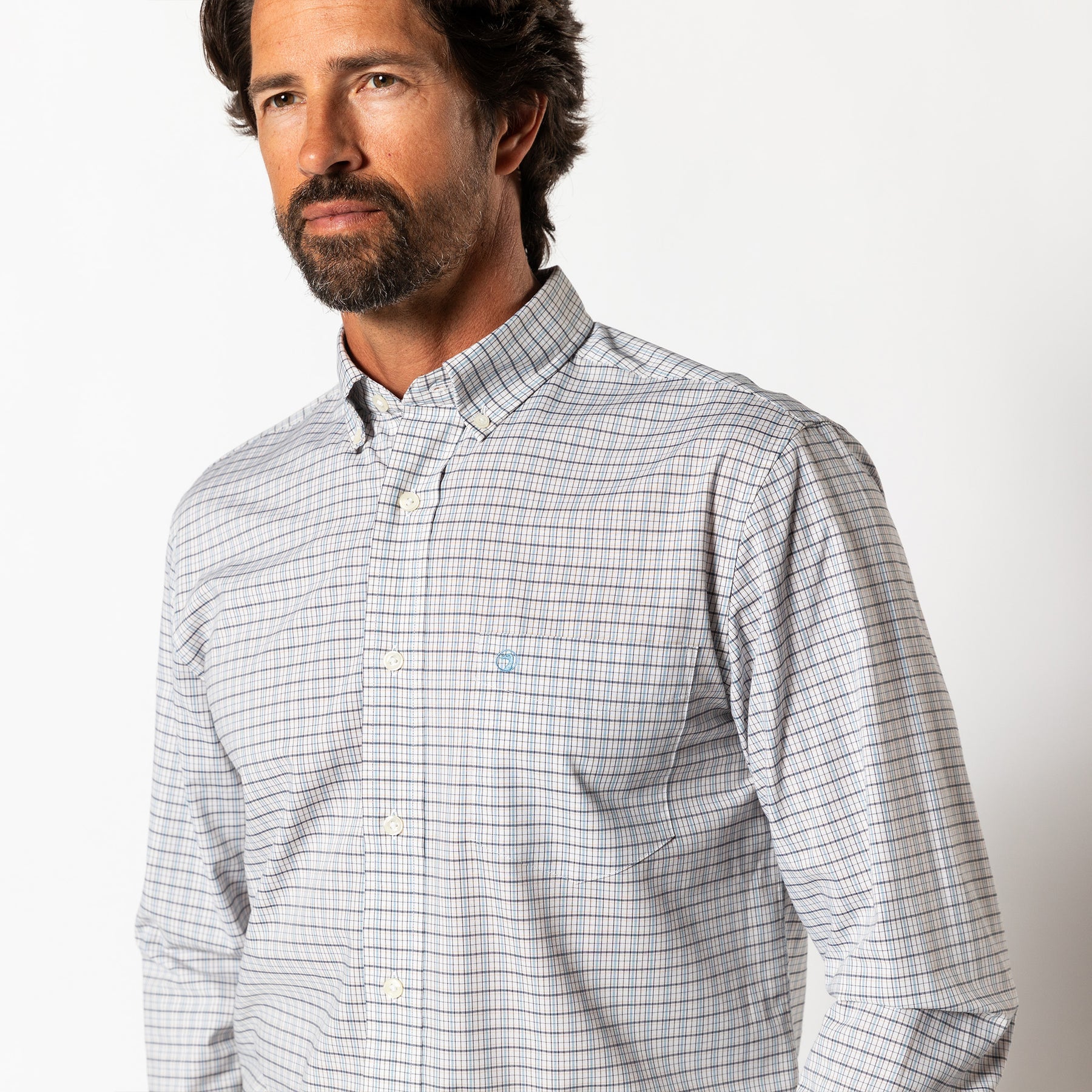M's LS Performance Poplin Sport Shirt - Edison Plaid