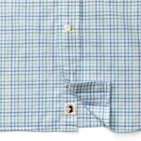 Long sleeve plaid cotton oxford shirt with chest pocket and button front