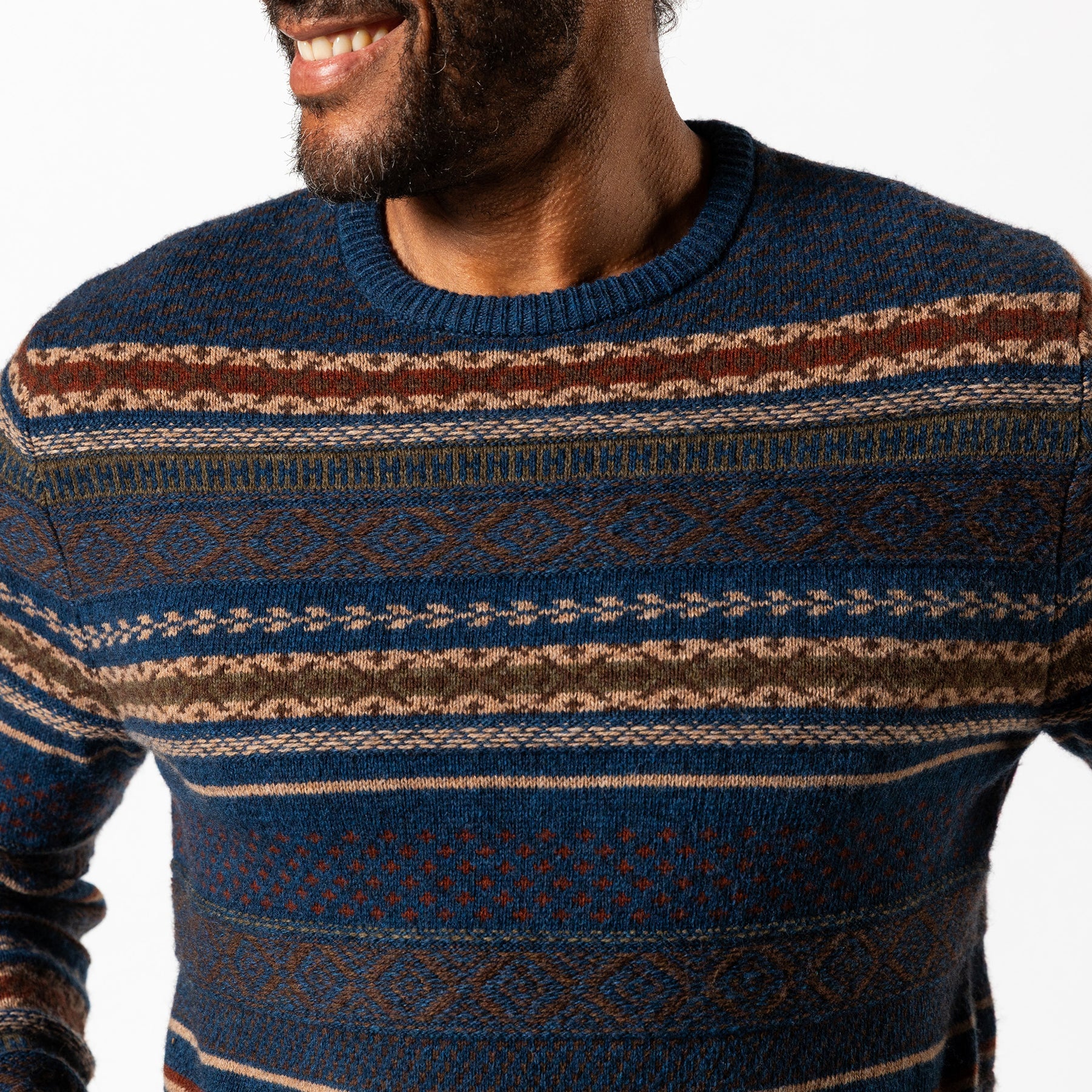 M's Birch Fair Isle Crewneck Sweater