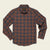 Men's long-sleeve plaid flannel shirt with chest pocket and button front, flat lay view