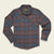 Men's long-sleeve plaid flannel shirt with chest pocket, flat lay front view