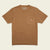 Men's short-sleeve pocket t-shirt in warm brown, flat lay front view with chest pocket