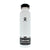 White insulated stainless steel water bottle with black flex cap, front view, 24oz