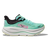 Mint green running shoe with mesh upper, black collar details, and white midsole, side view