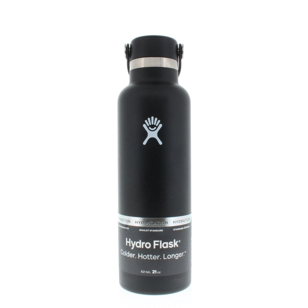 21oz insulated stainless steel standard mouth water bottle with flex cap, front view
