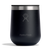 Matte black insulated stemless wine tumbler with stainless steel lid, front view