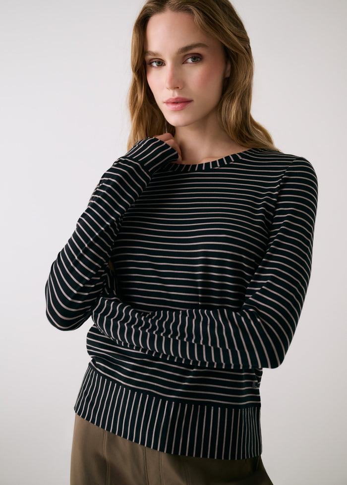 Lole Ws Dynamic Long Sleeve Black Stripe
