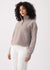 Women's cable-knit quarter-zip pullover top with mock neck, long sleeves, front view